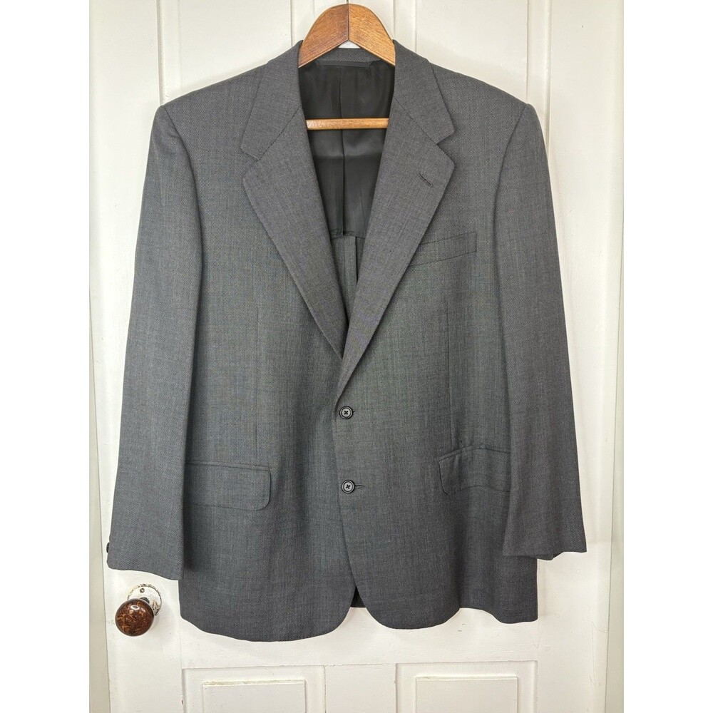 Vtg Oxxford Clothes Super 100s Wool Gray Blazer Rare Editions Suit Jacket 44R